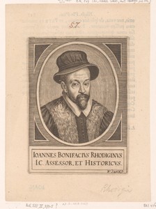 Portret van Johannes Bonifacius Rhodiginus