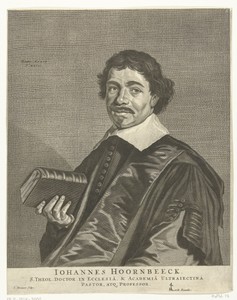 Portret van Johannes Hoornbeeck op 34-jarige leeftijd