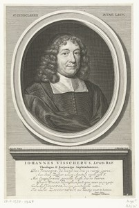 Portret van Johannes Visscher op 64-jarige leeftijd