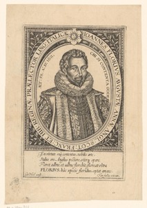 Portret van John Florio op 58-jarige leeftijd