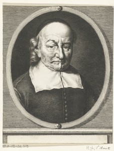 Portret van Joost van den Vondel op 84-jarige leeftijd