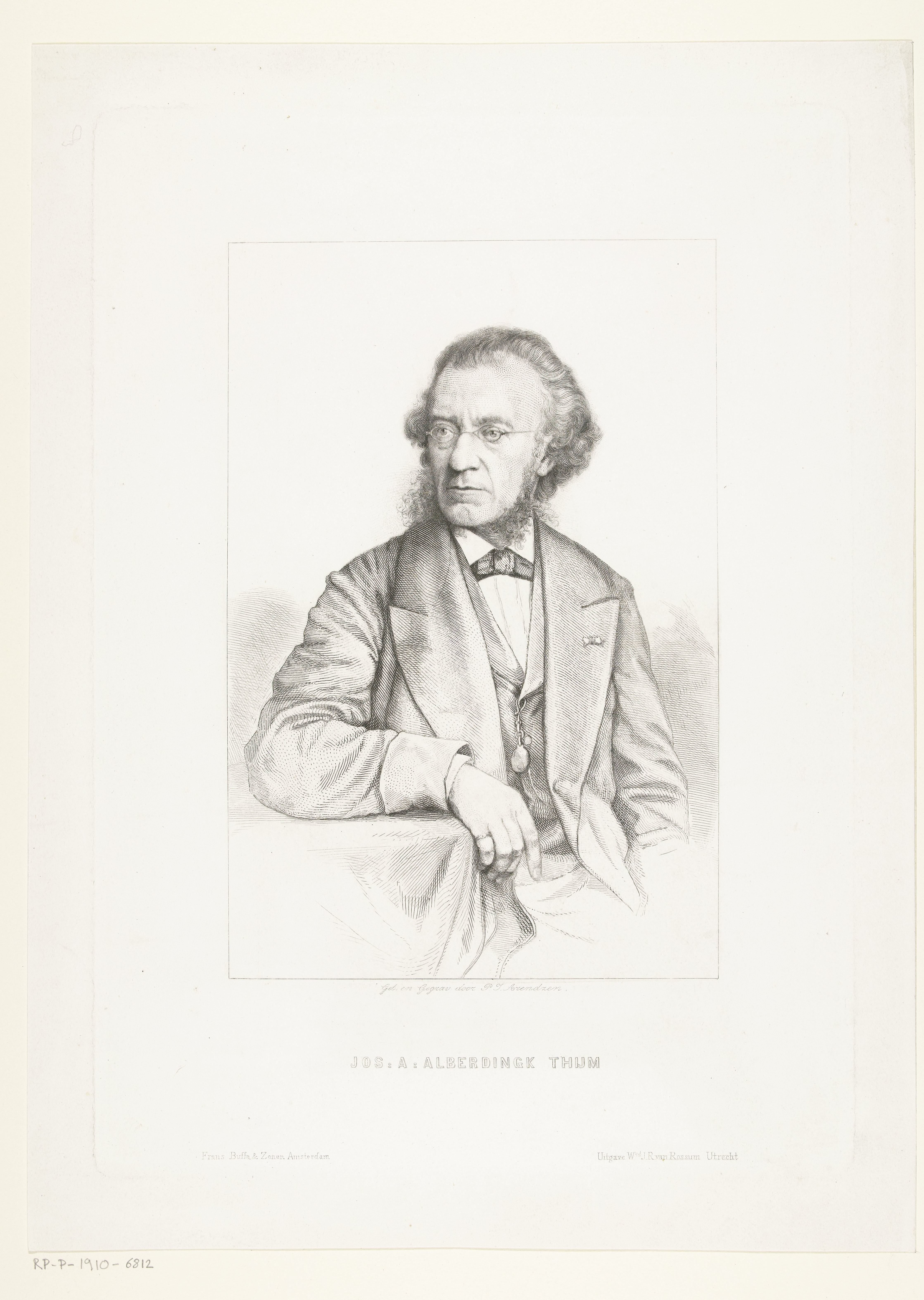 Portret van Josephus Albertus Alberdingk Thijm by Petrus Johannes Arendzen