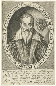 Portret van Josephus Scaliger op 66-jarige leeftijd