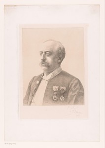 Portret van Jules Audent, burgemeester van Charleroi, driekwart naar links