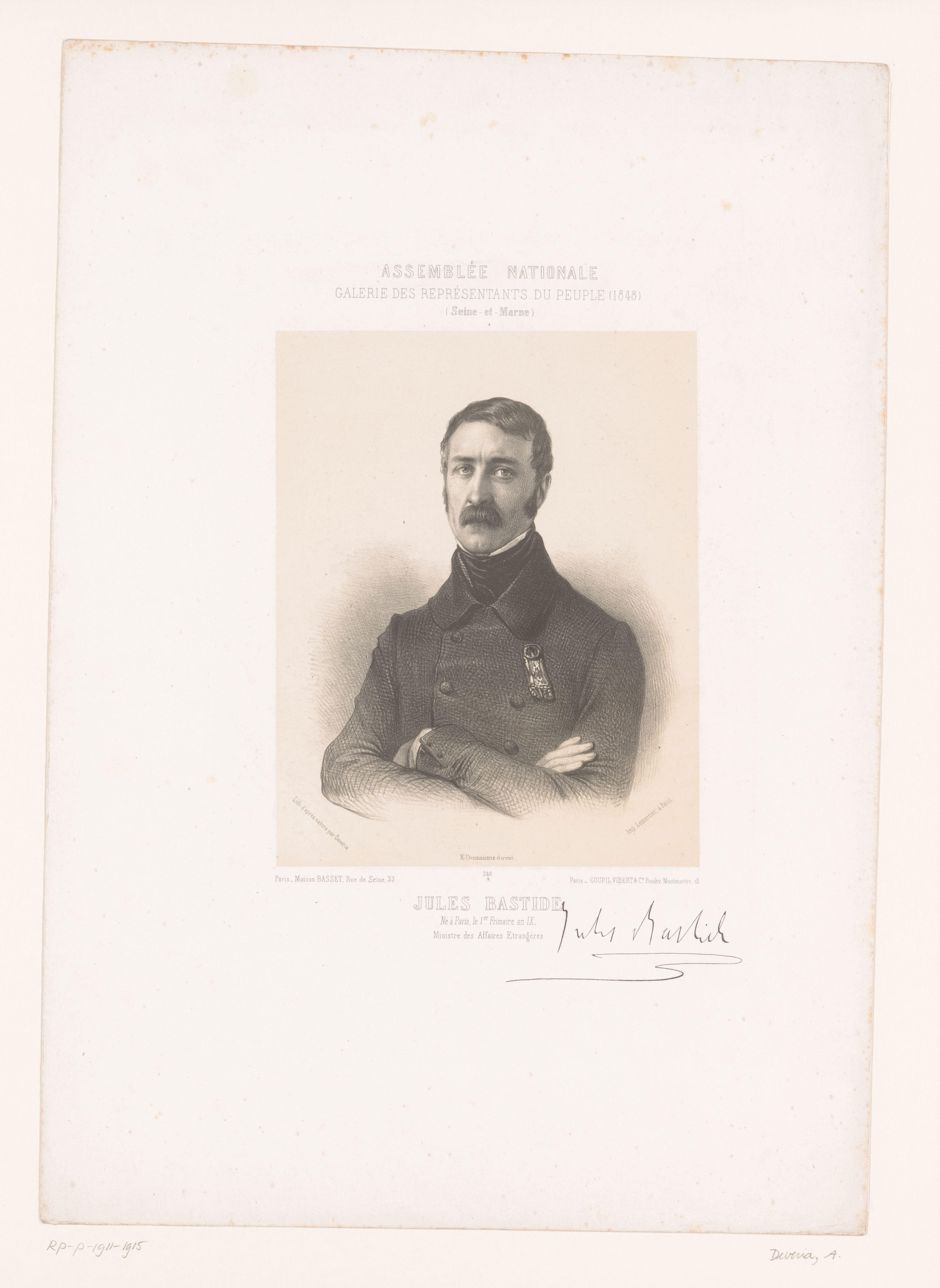 Portret van Jules Bastide by Achille Devéria