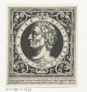 Portret van Julius Caesar op medaillon