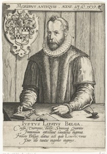 Portret van Justus Lipsius op 43-jarige leeftijd