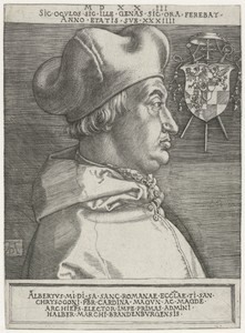 Portret van kardinaal Albert van Brandenburg op 34-jarige leeftijd
