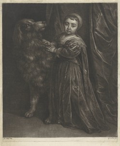 Portret van Karel II als kind met hond