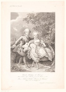Portret van Karel X van Frankrijk en Clothilde van Frankrijk als kinderen