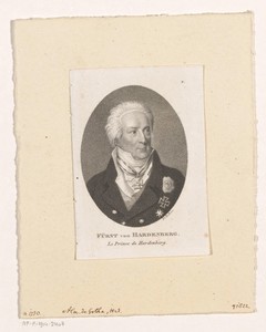 Portret van Karl August von Hardenberg