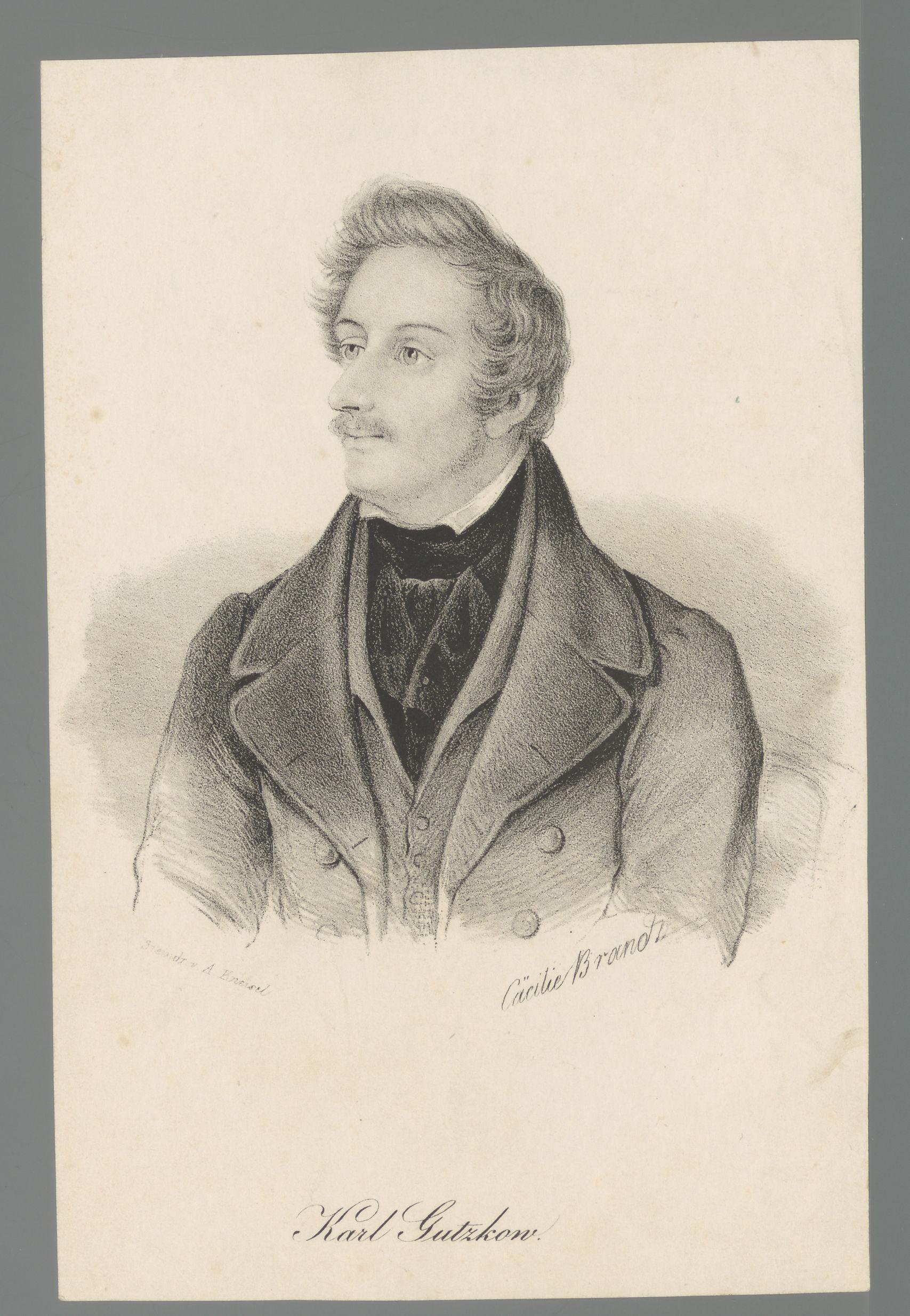 Portret van Karl Gutzkow by Cäcilie Brandt