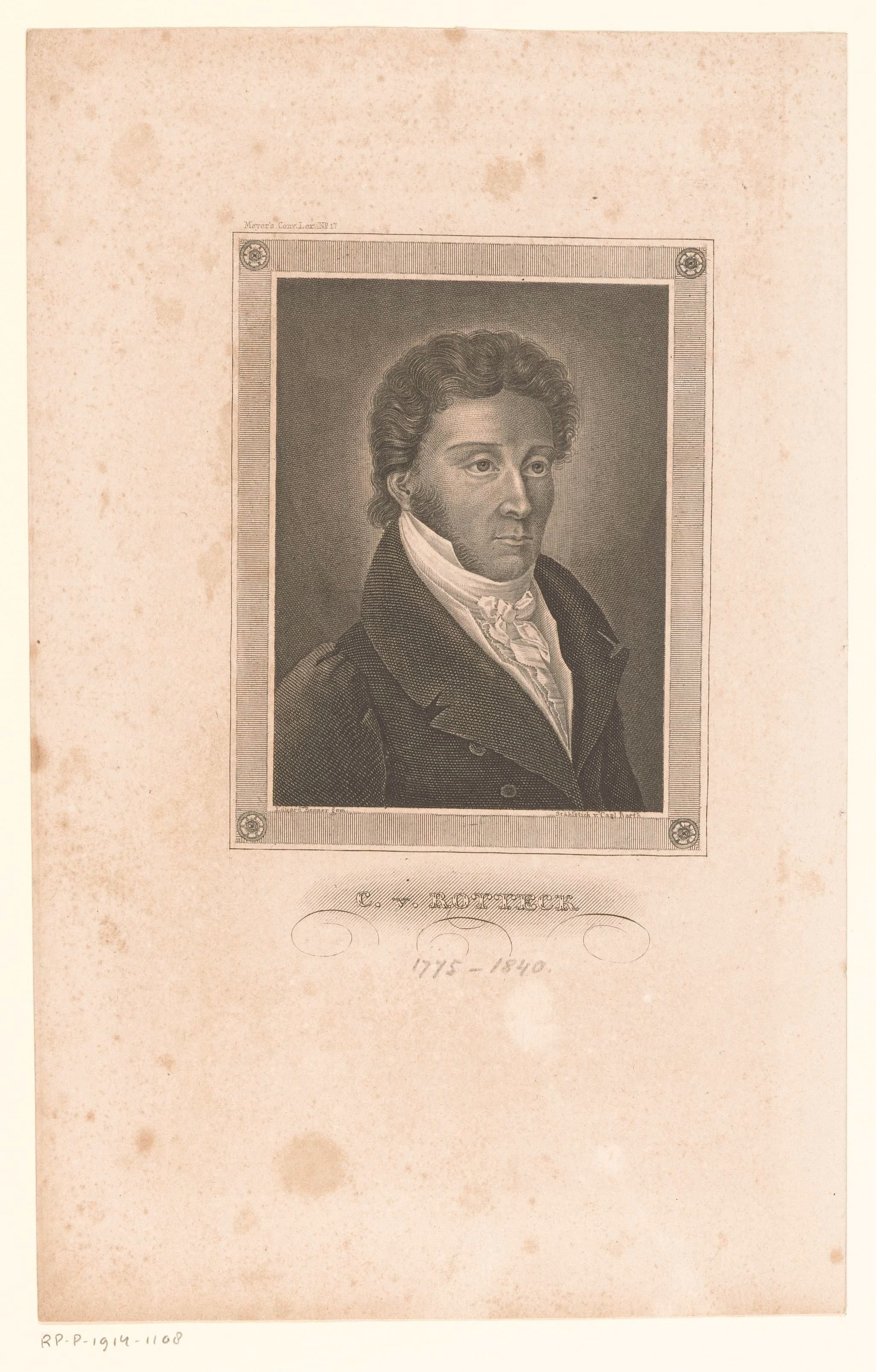 Portret van Karl von Rotteck by Karl Barth