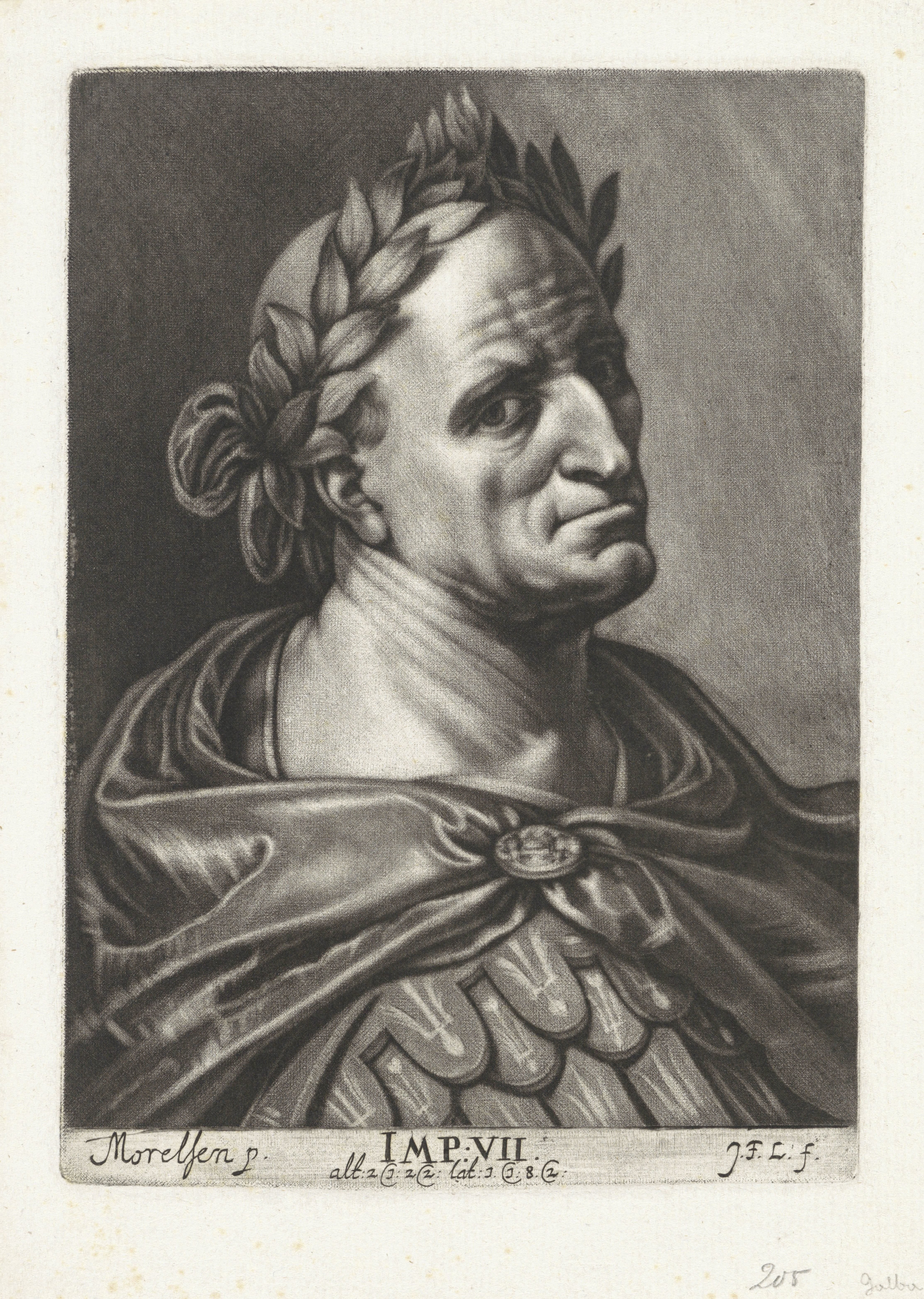 Portret van keizer Galba by Johann Friedrich Leonard