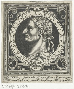 Portret van keizer Galba op medaillon