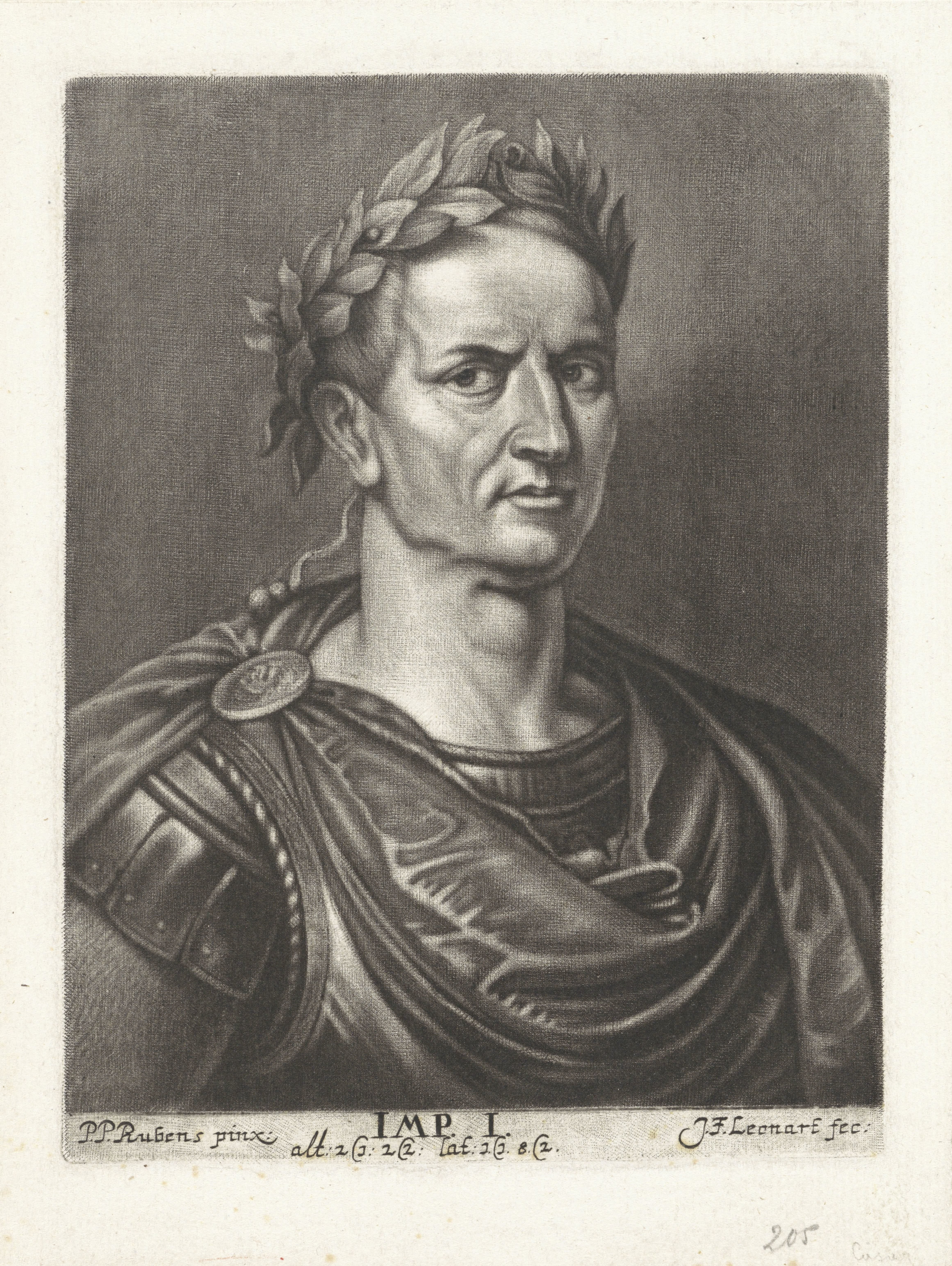Portret van keizer Julius Caesar by Johann Friedrich Leonard