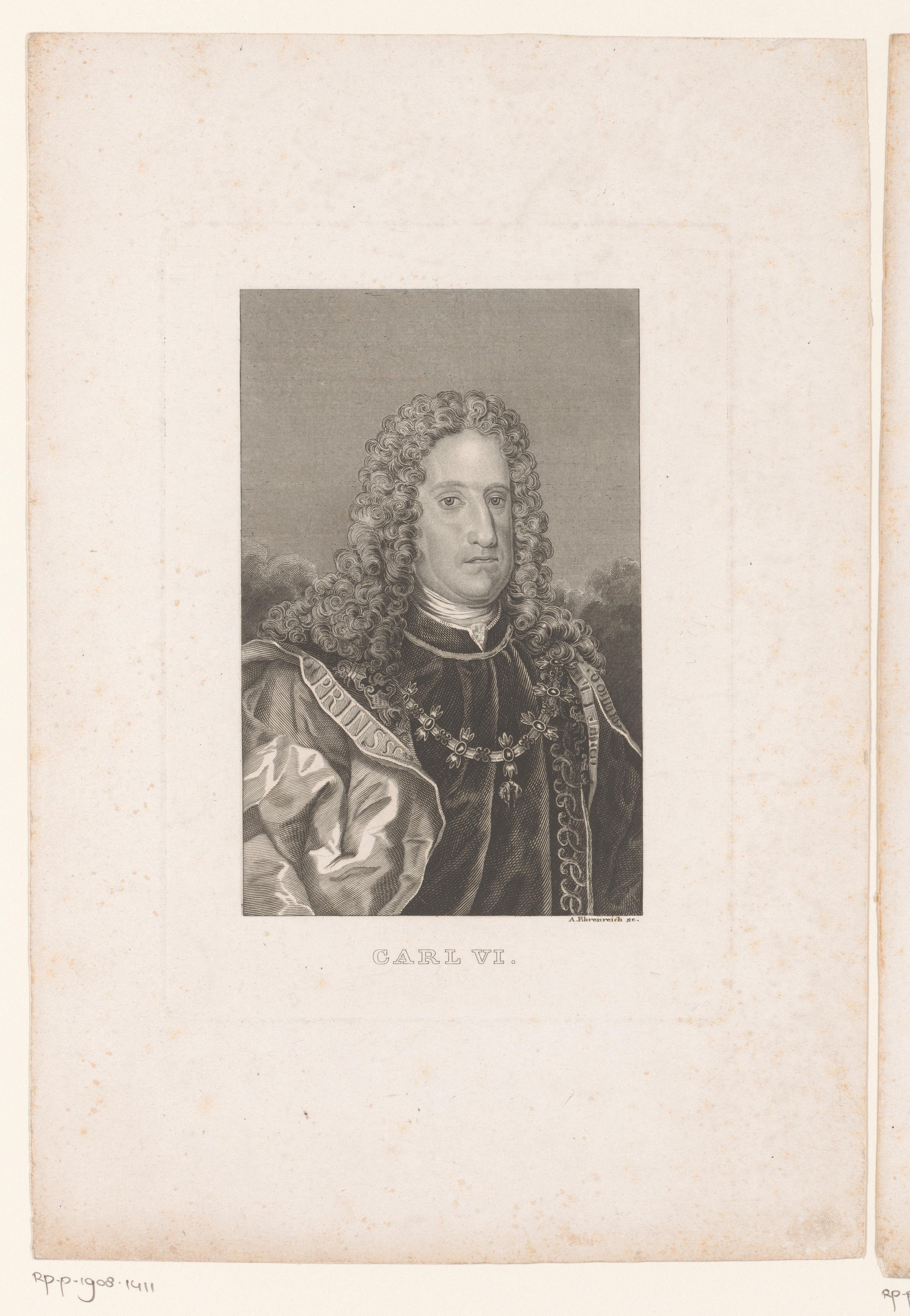Portret van keizer Karel VI by Adam Sándor Ehrenreich