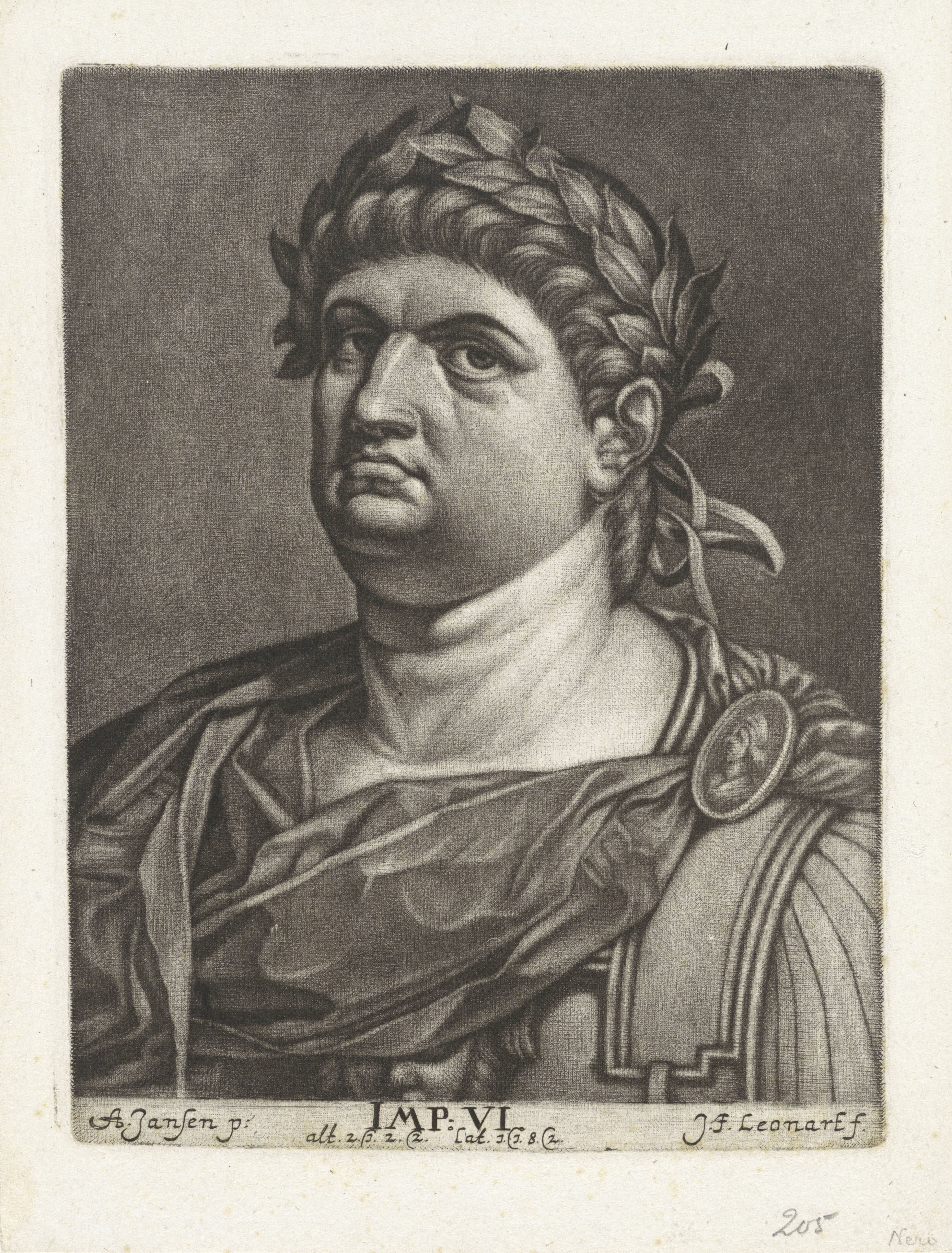 Portret van keizer Nero by Johann Friedrich Leonard
