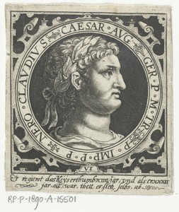 Portret van keizer Nero op medaillon