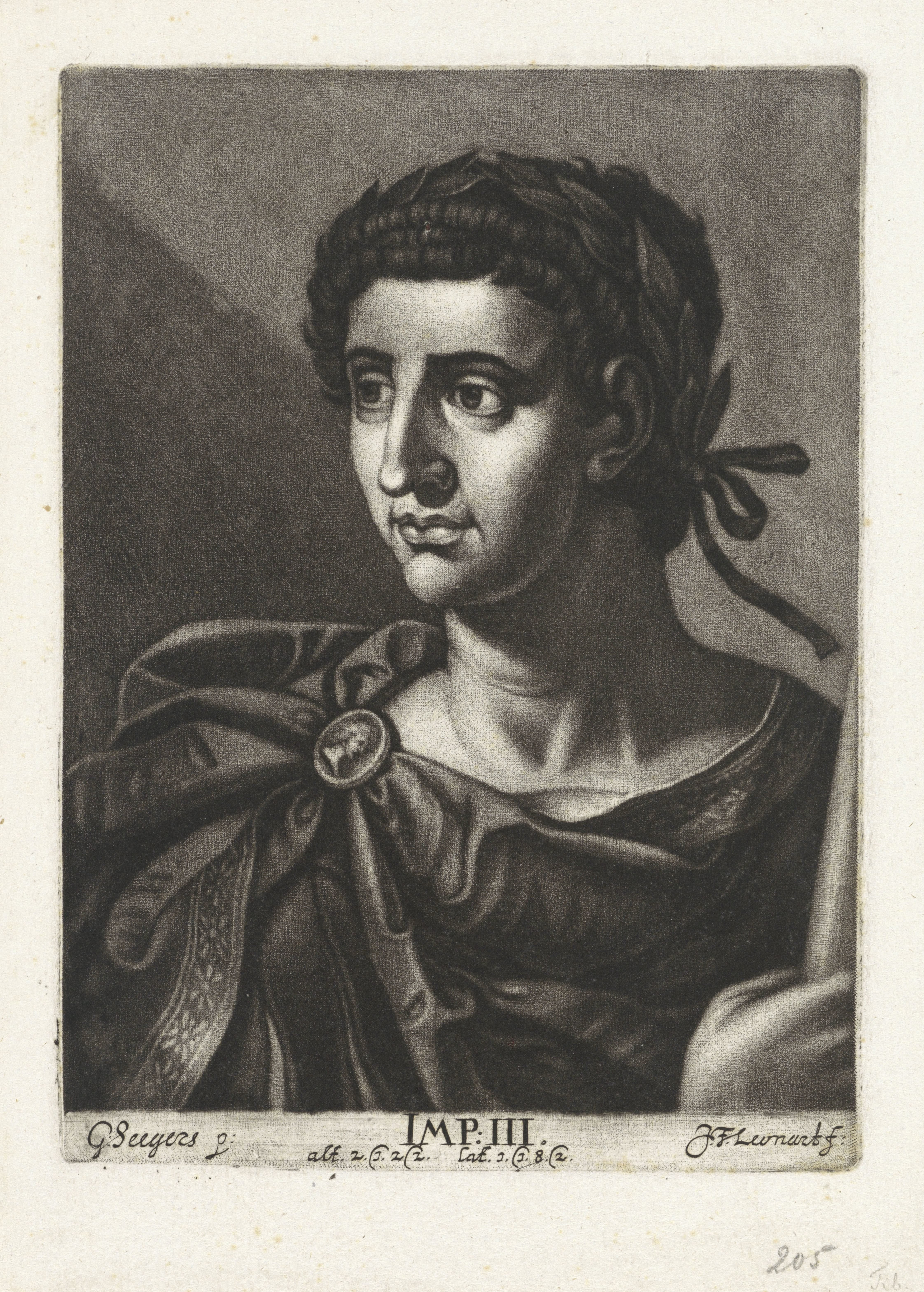 Portret van keizer Tiberius by Johann Friedrich Leonard