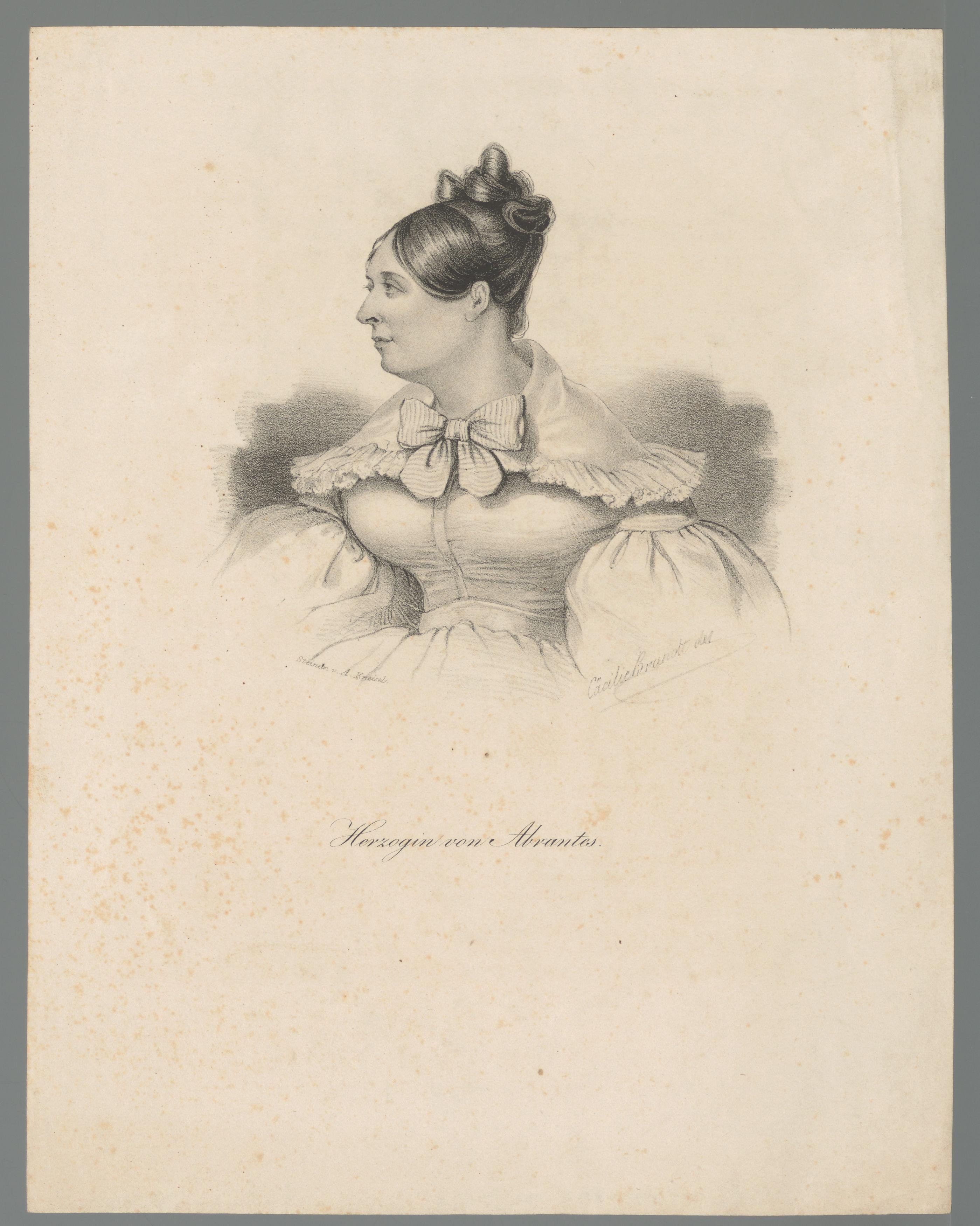 Portret van Laure Junot by Cäcilie Brandt