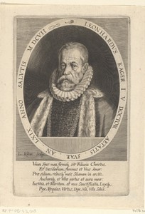 Portret van Leonhard Kager op 69-jarige leeftijd