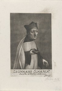 Portret van Leonhard Olhafen met een boek
