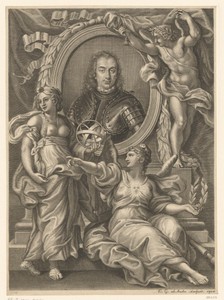 Portret van Livio Odescalchi met allegorische figuren