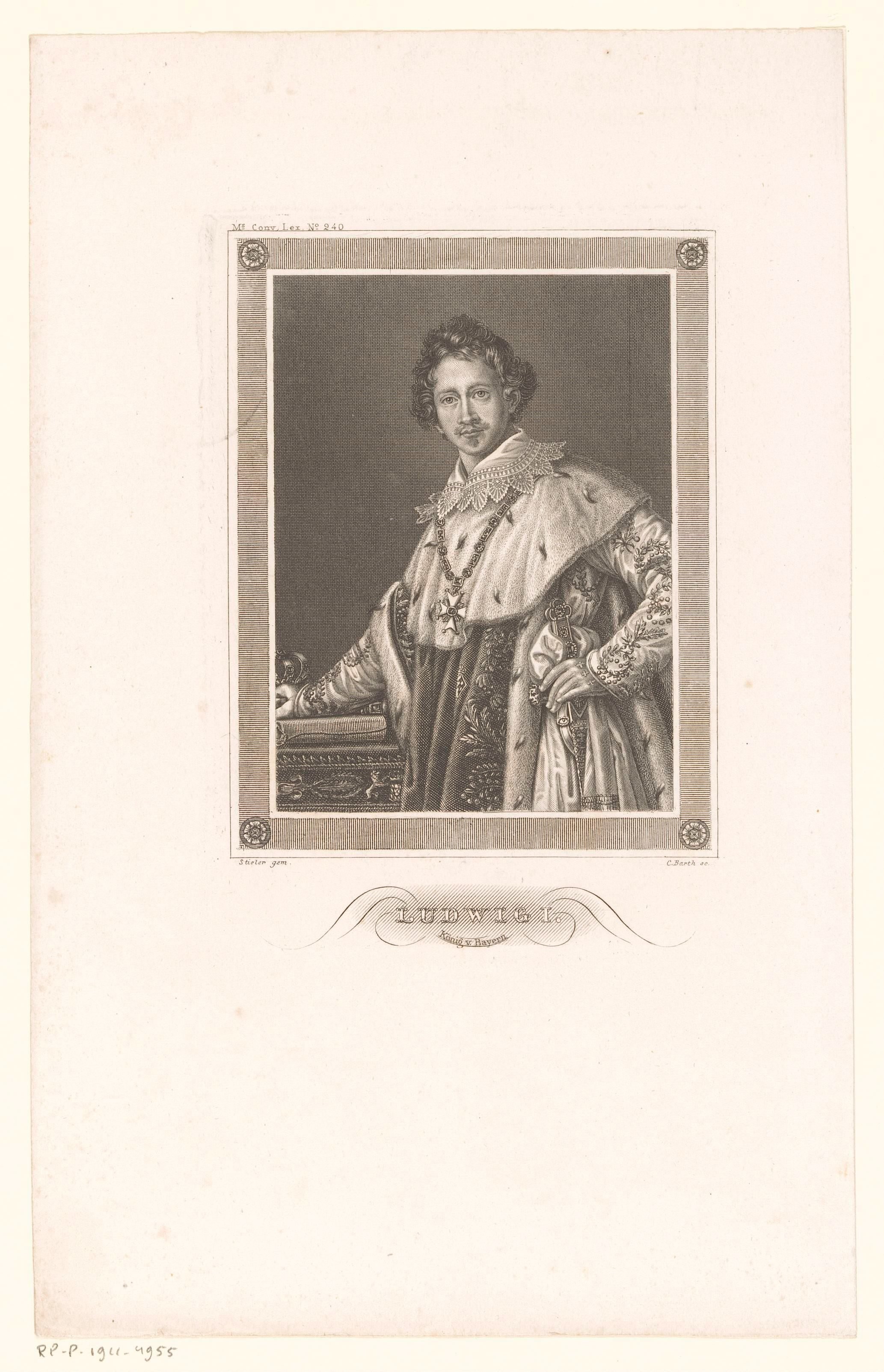 Portret van Lodewijk I van Beieren by Karl Barth
