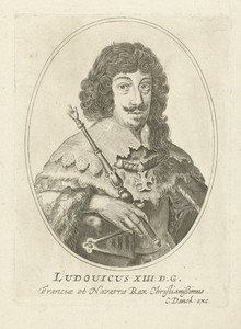 Portret van Lodewijk XIII, koning van Frankrijk in ovaal