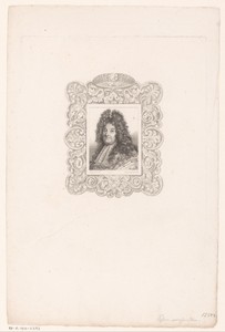 Portret van Lodewijk XIV in een lijst