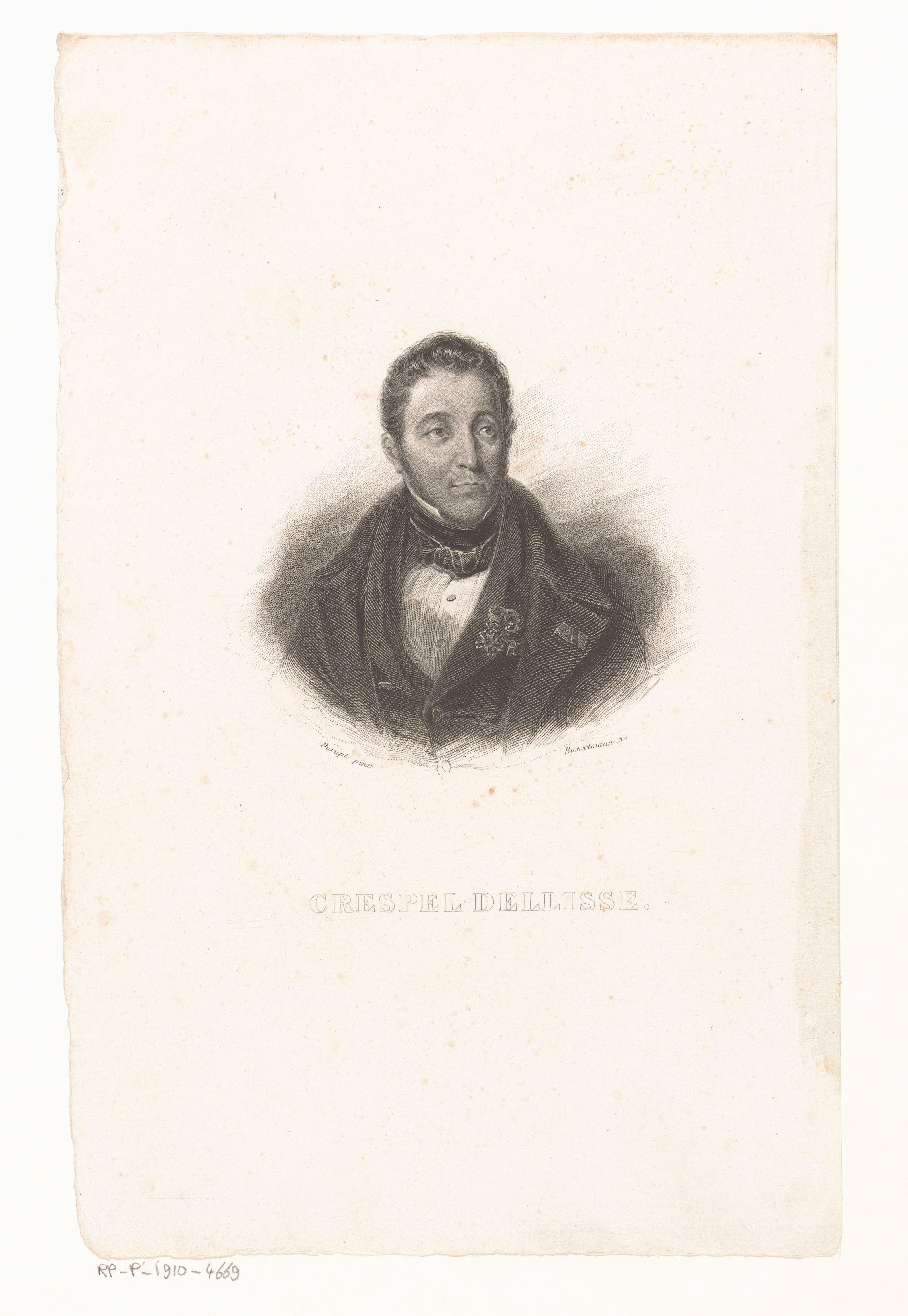 Portret van Louis Crespel-Dellisse by A. Bosselman