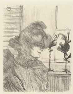 Portret van Louise Blouet (Le Margouin) in atelier van Renée Vert