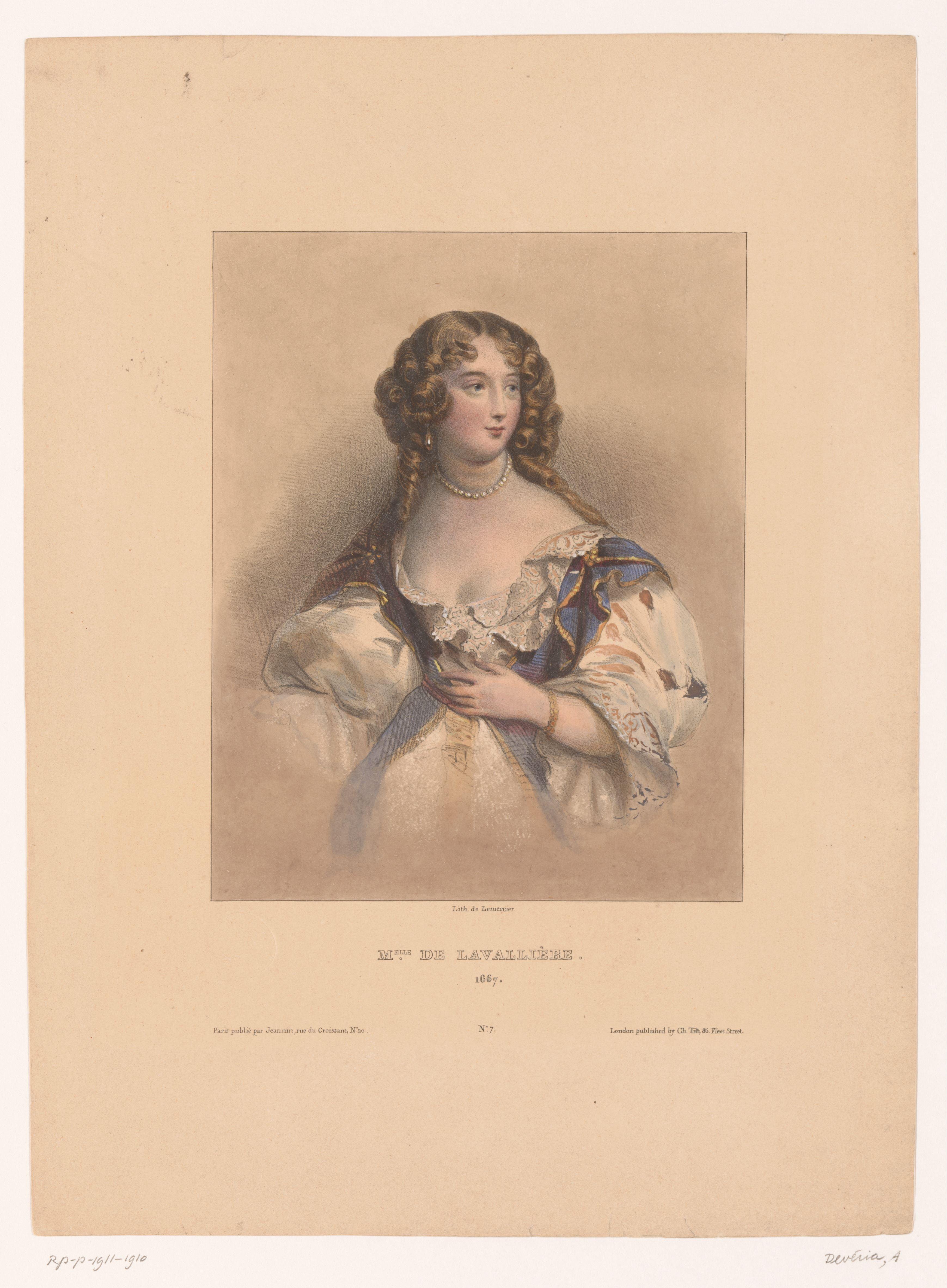 Portret van Louise de La Vallière by Achille Devéria