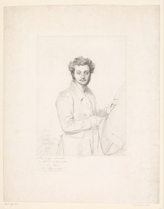 Portret van Luigi Calametta aan het werk