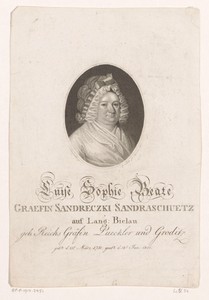 Portret van Luise Sophie Beate, Gräfin Sandreczky Sandraschütz