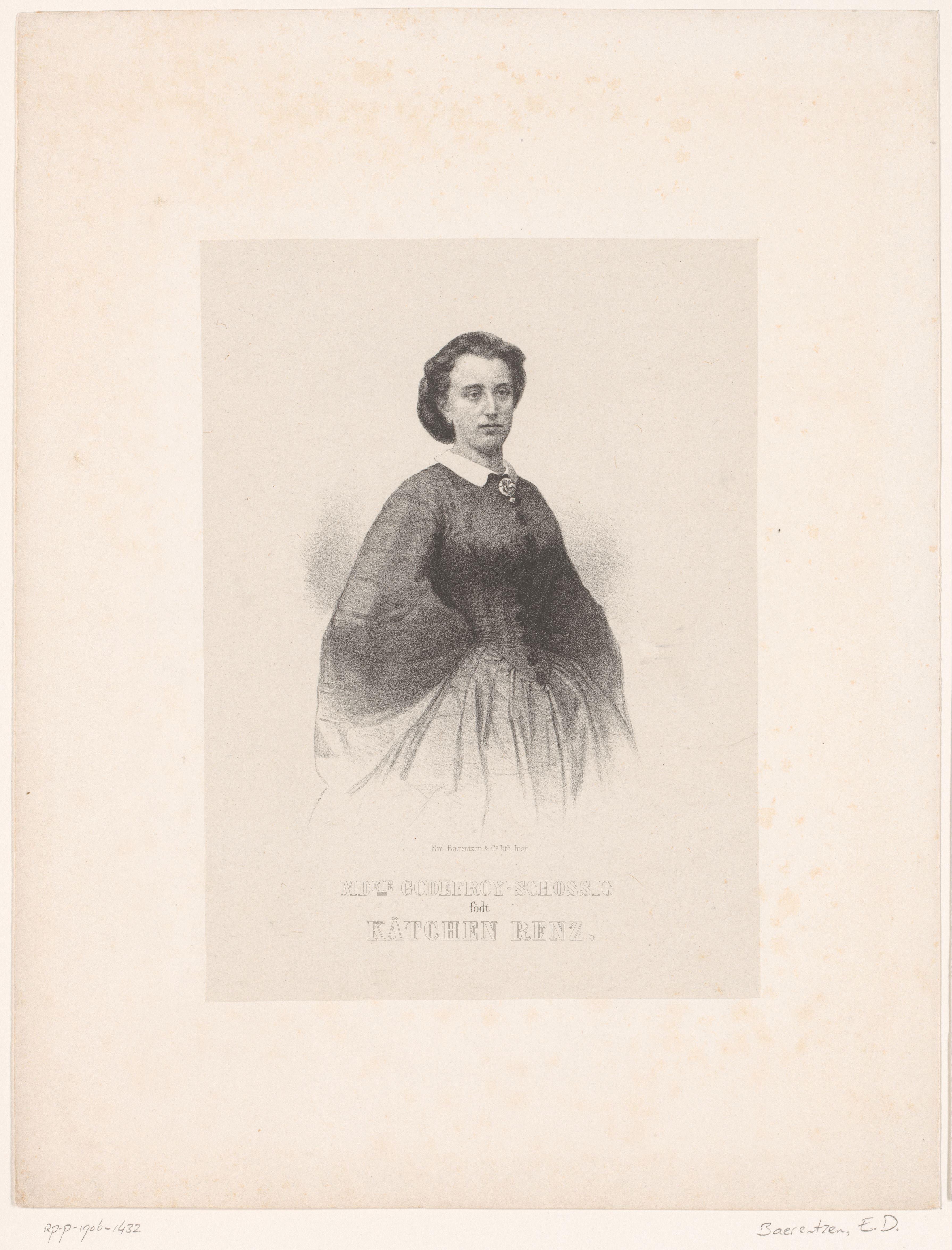 Portret van Madam Godefroy-Schossig by Emilius Ditlev Baerentzen