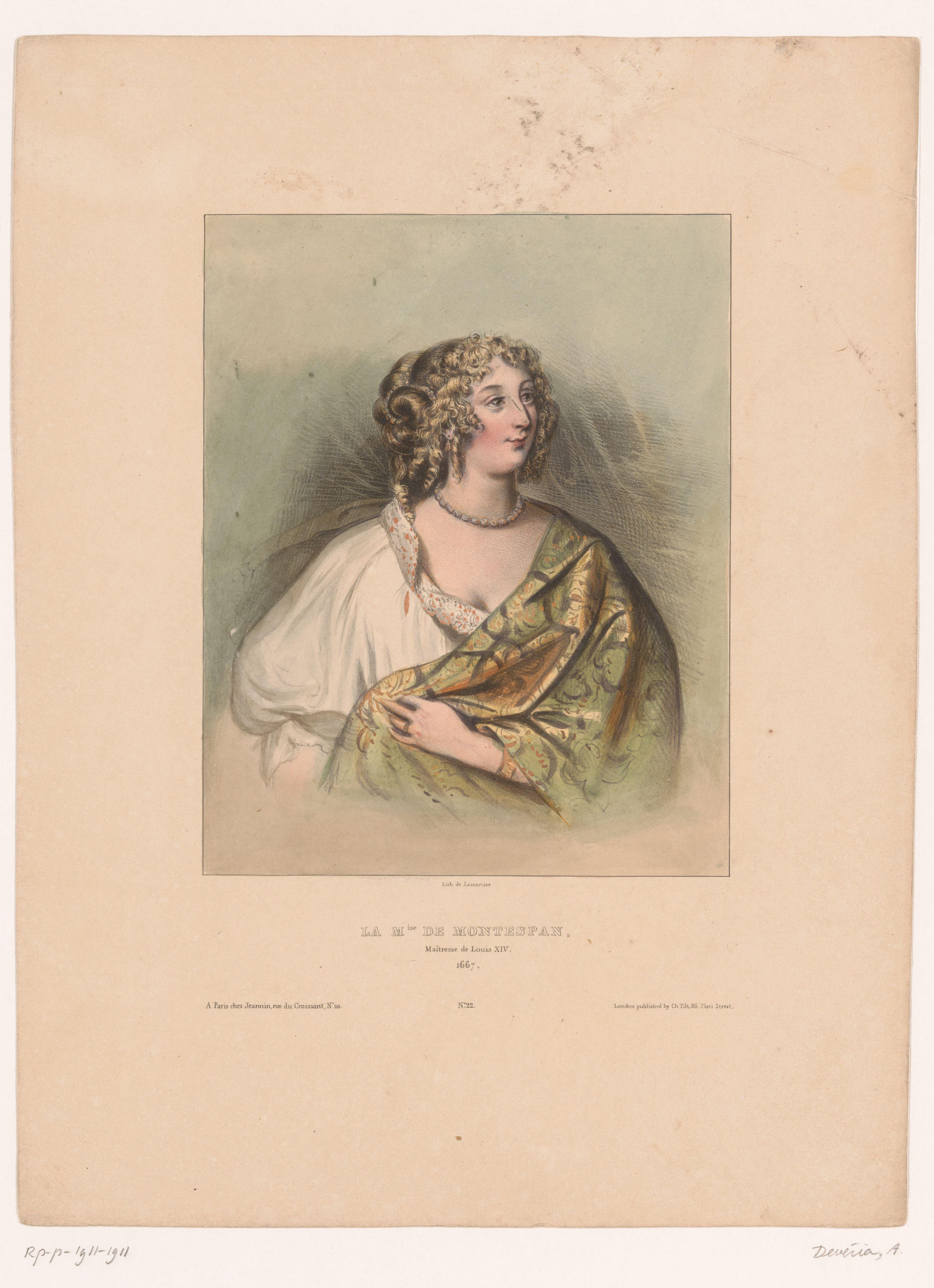 Portret van Madame de Montespan by Achille Devéria