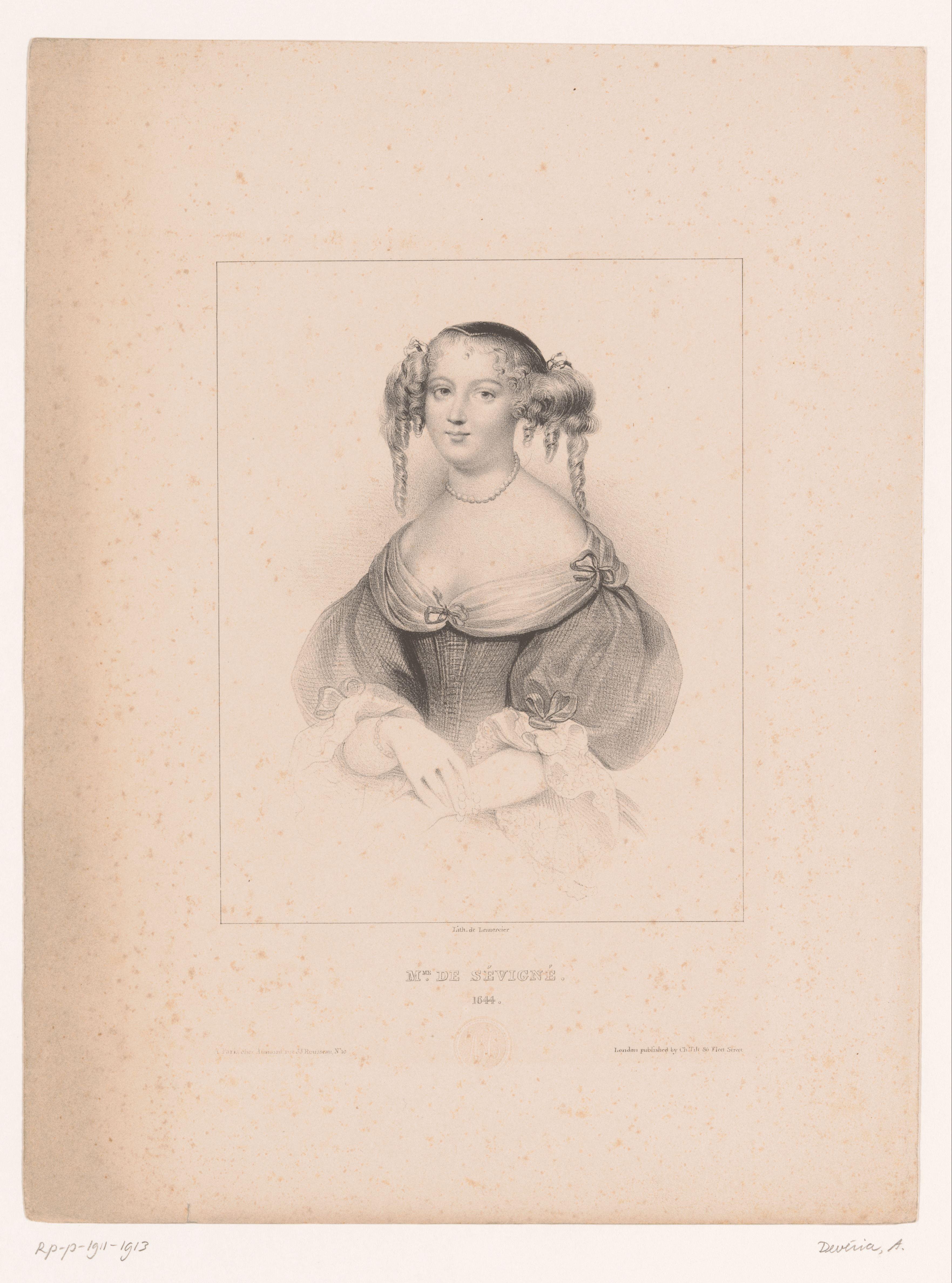 Portret van Madame de Sévigné by Achille Devéria