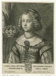 Portret van Maria Anna van Oostenrijk, koningin van Spanje