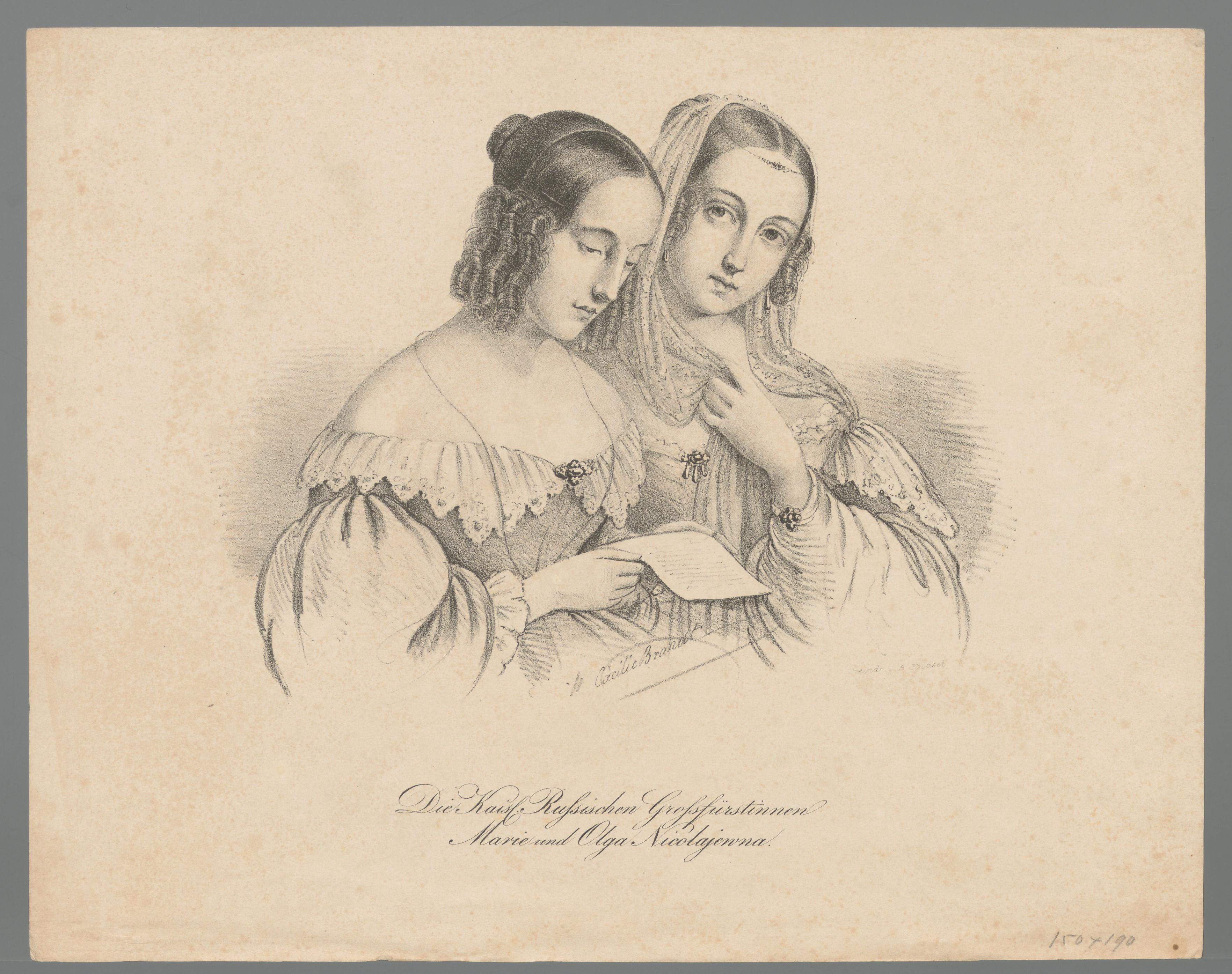 Portret van Maria en Olga Nikolajevna by Cäcilie Brandt