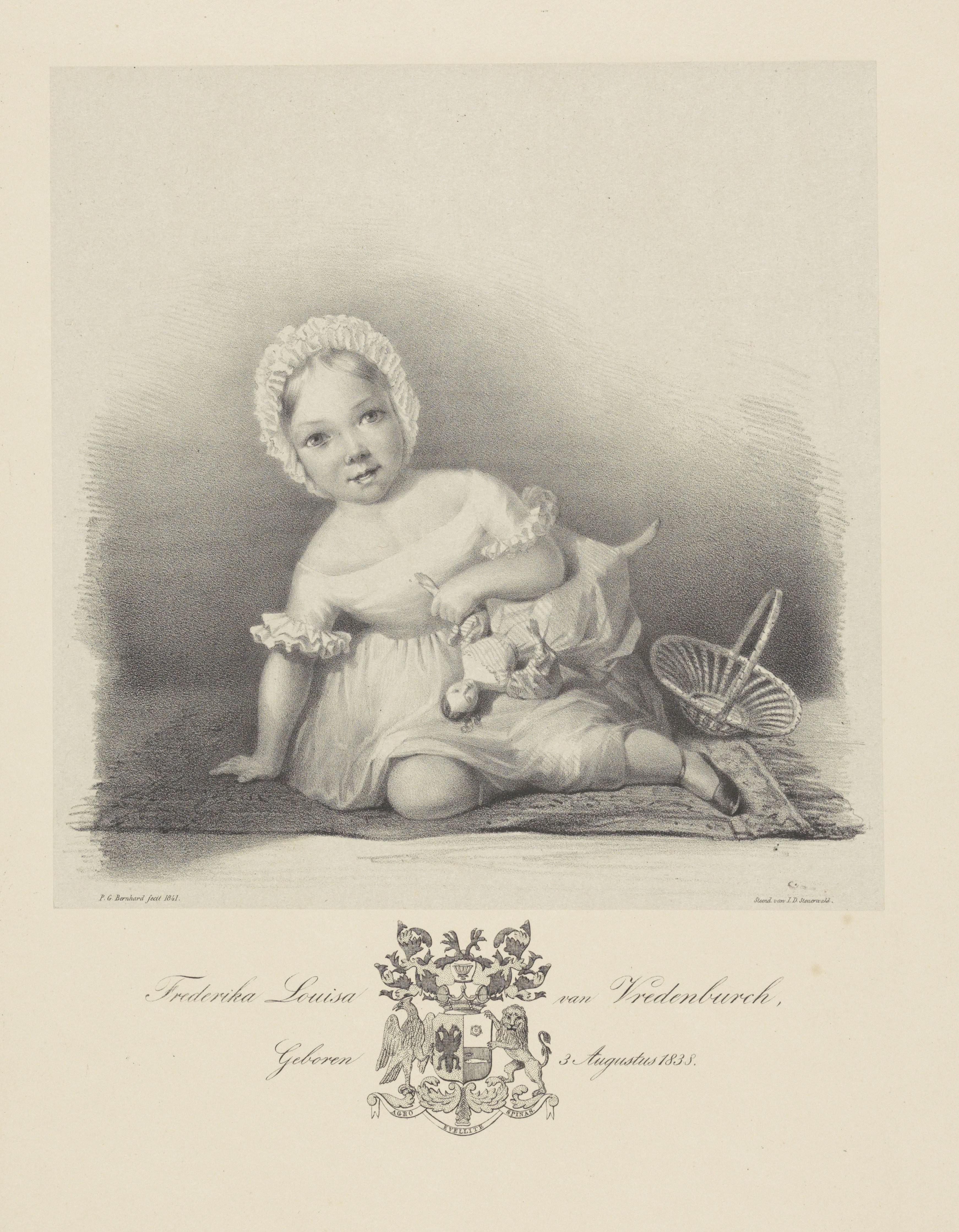 Portret van Maria Louisa van Vredenburch met pop by Pieter Gerardus Bernhard