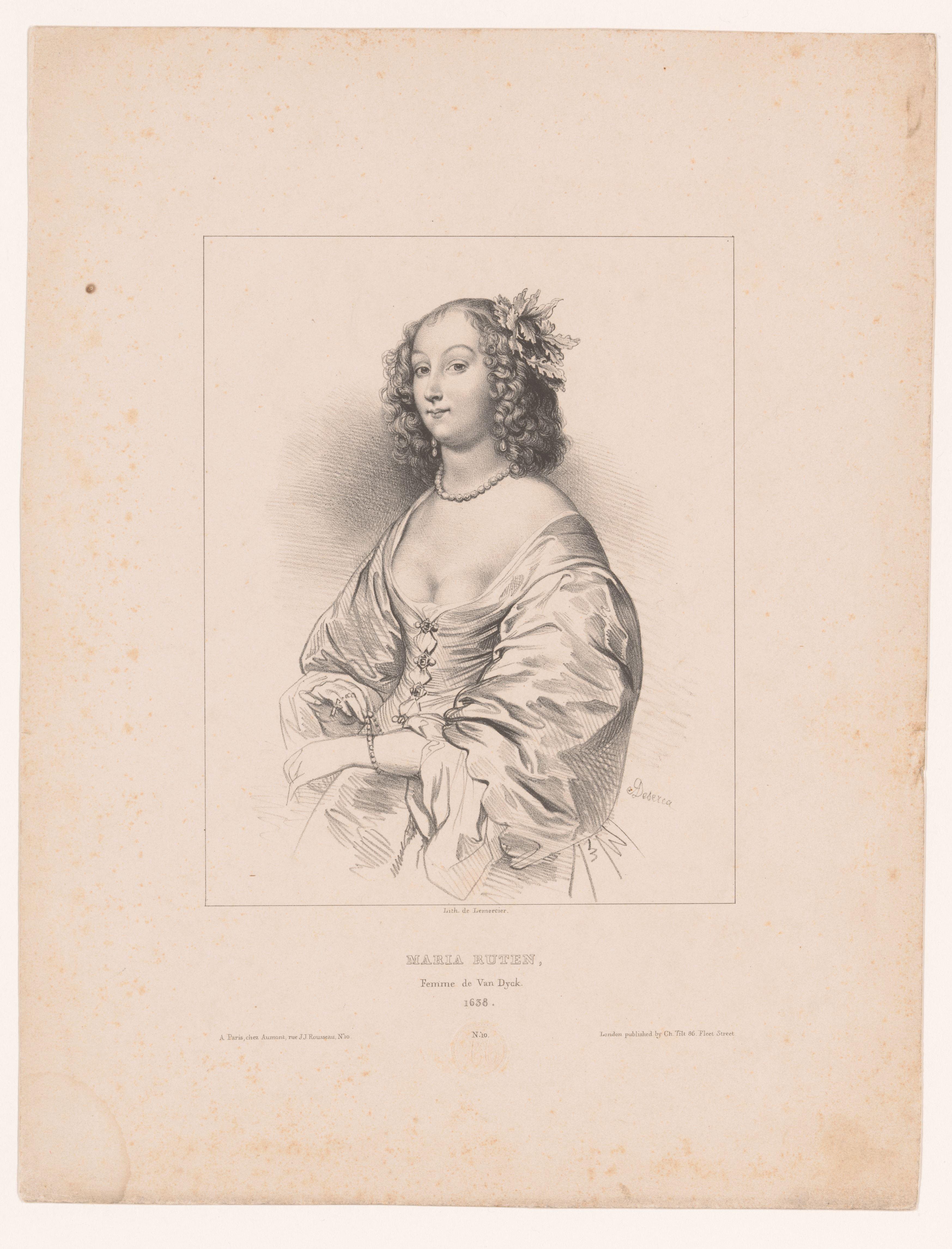 Portret van Maria Ruthven by Achille Devéria