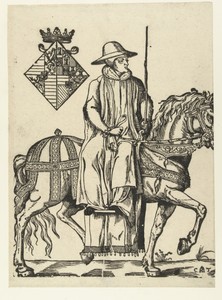 Portret van Maria van Hongarije te paard