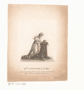 Portret van Marie Thérèse Charlotte van Frankrijk in gebed