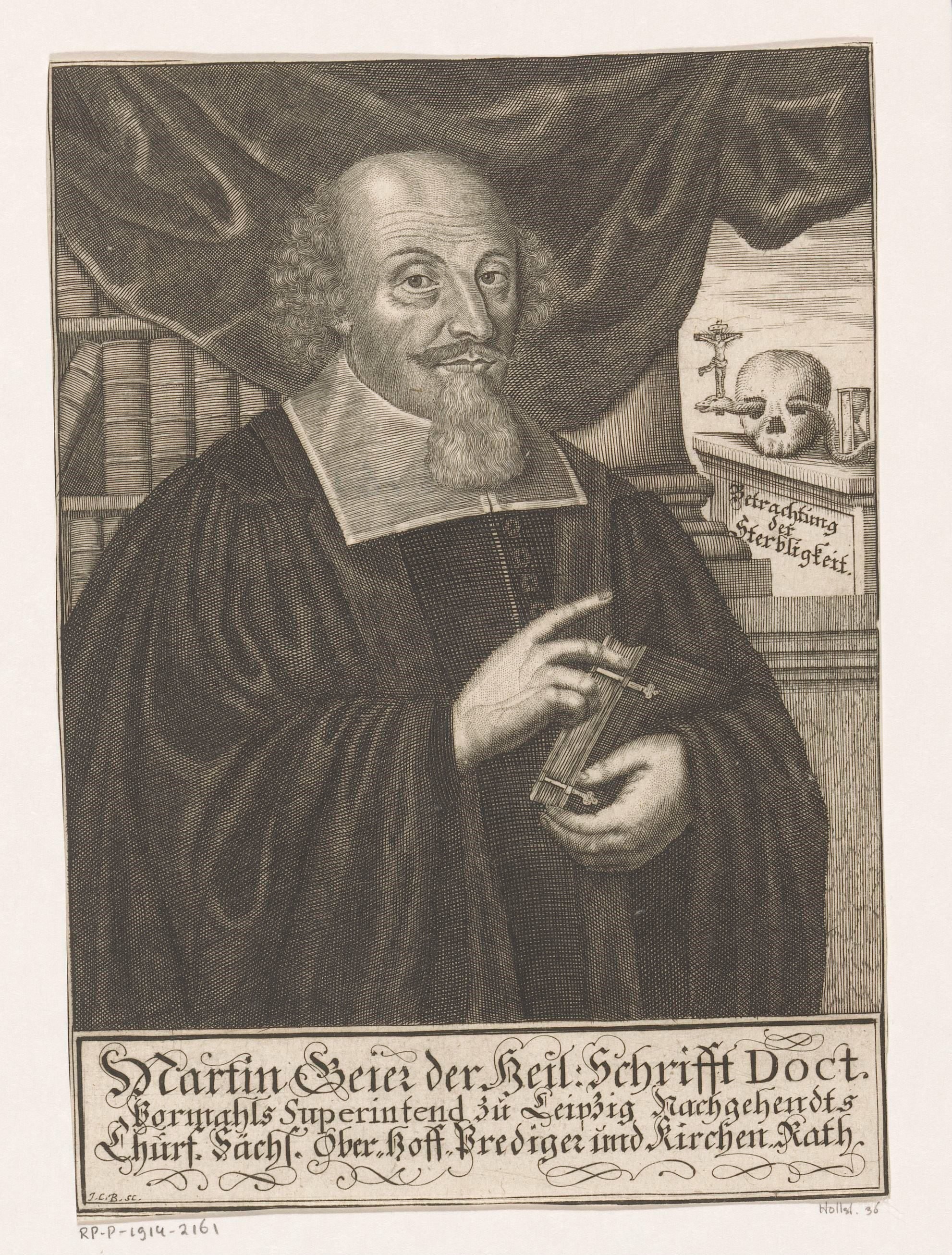 Portret van Martin Geier by Johann Christoph Boecklin