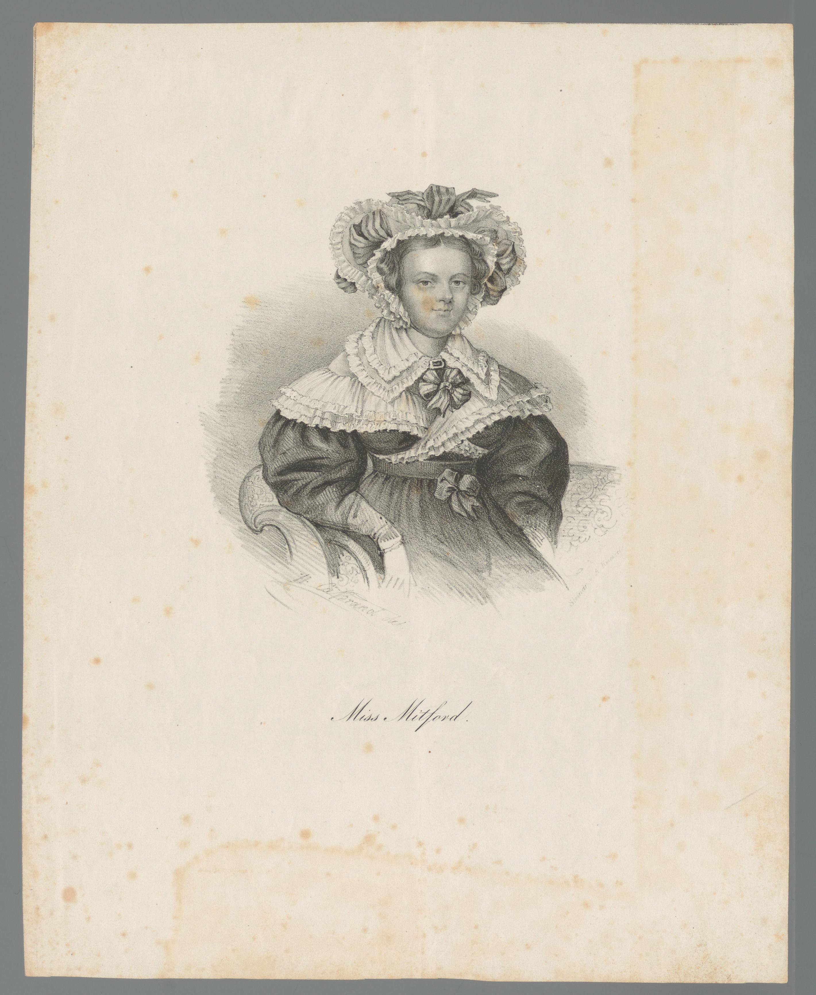 Portret van Mary Russell Mitford by Cäcilie Brandt