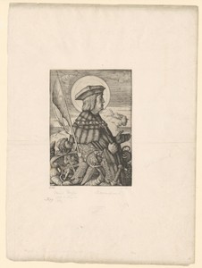 Portret van Maximiliaan I als de heilige Joris