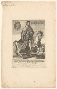 Portret van Maximiliaan I van Beyeren te paard