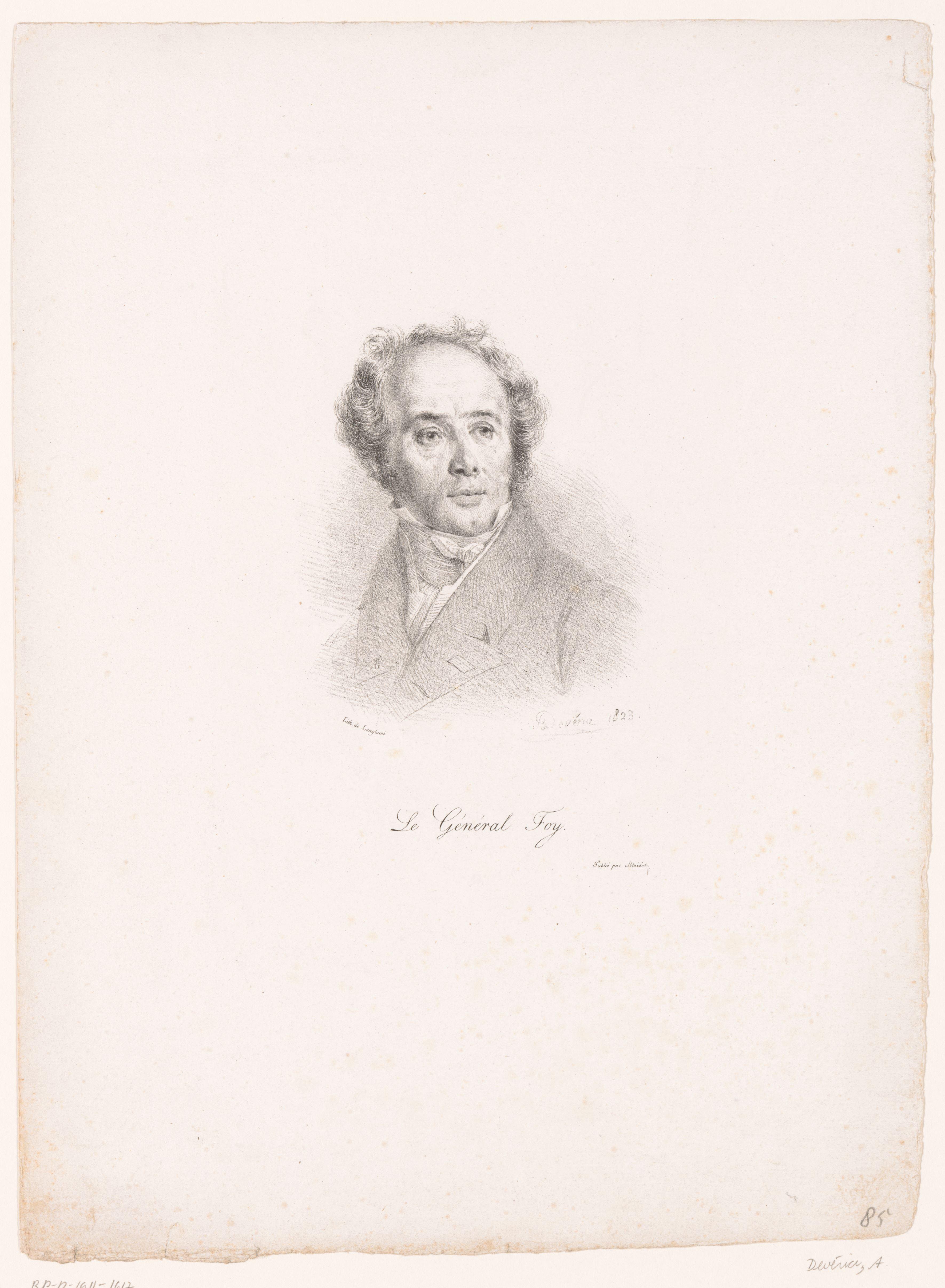 Portret van Maximilien Sébastien Foy by Achille Devéria